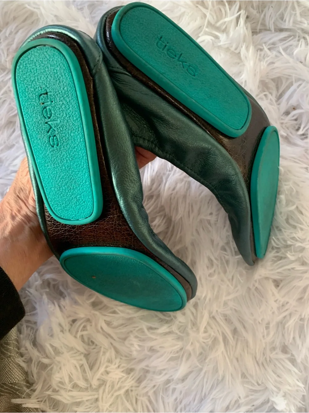 Tieks Ballet Flats in Metallic Green